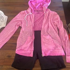 Victoria’s Secret pink light weight hooded sweater size small